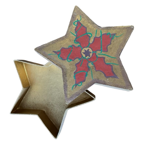 JOSEPH SCHMIDT Papier Mache Chocolate Candy Star Box 8” San Francisco Empty - Picture 3 of 5